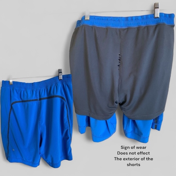 Lululemon Athletica Run Response Mens Blue Short Size Large Waist 36” Length 19” - Picture 11 of 14